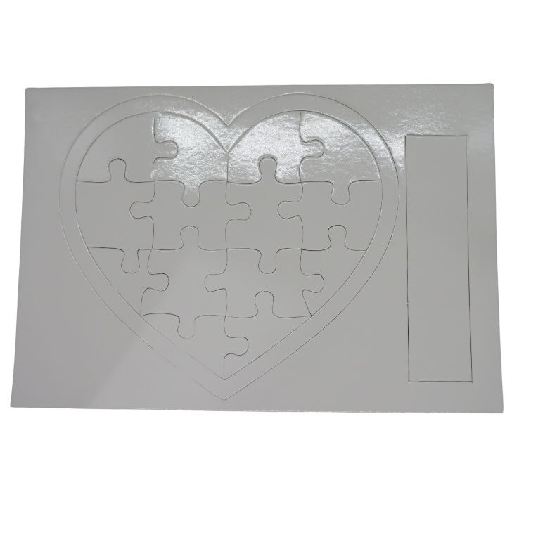 ROMPECABEZA CORAZON 14 PIEZAS DE CARTON - Incluye señalador