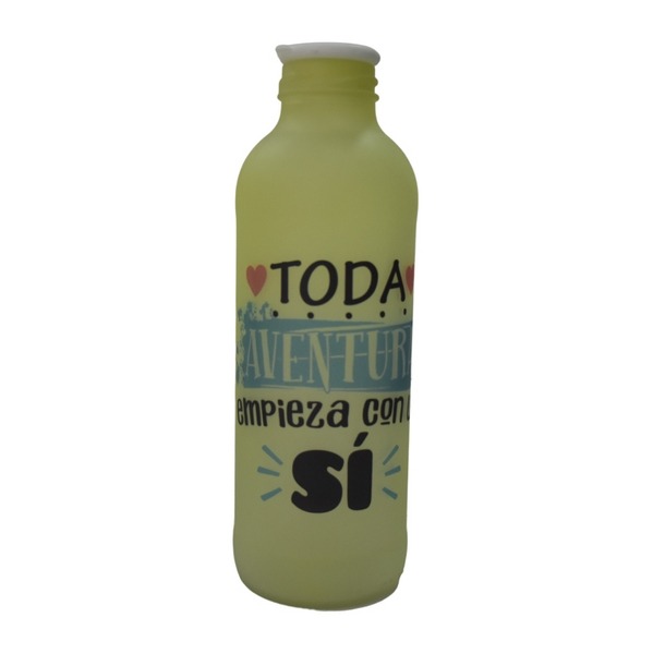 BOTELLA DE VIDRIO COLOR AMARILLO - 910ML